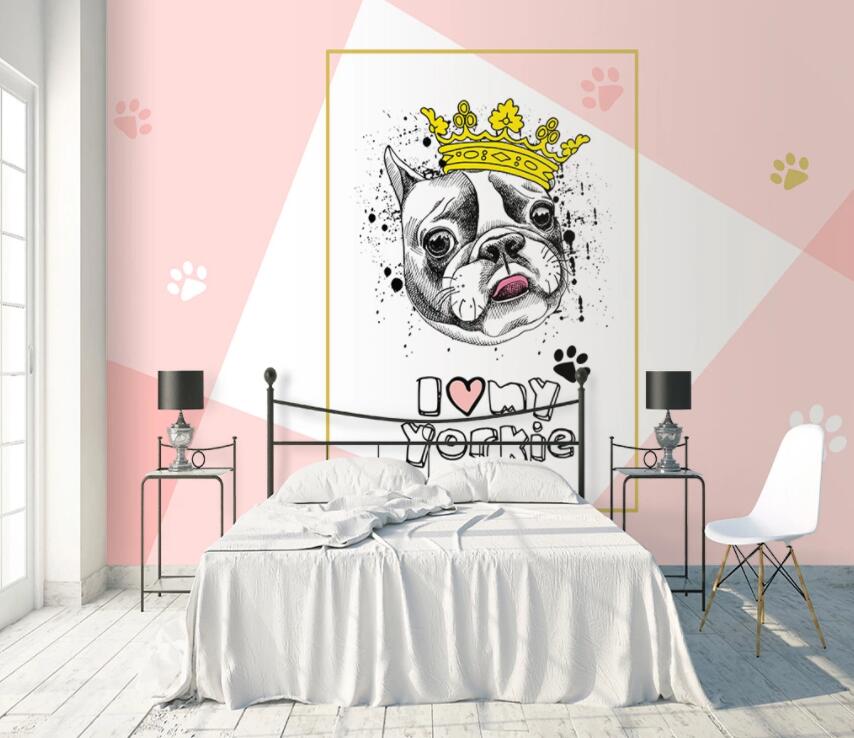 3D Puppy Crown 600 Wall Murals Wallpaper AJ Wallpaper 2