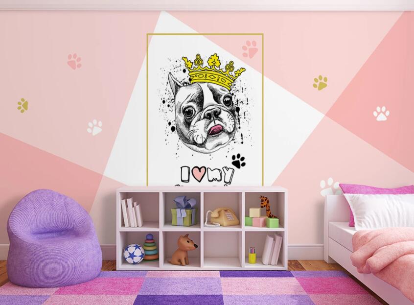 3D Puppy Crown 600 Wall Murals Wallpaper AJ Wallpaper 2
