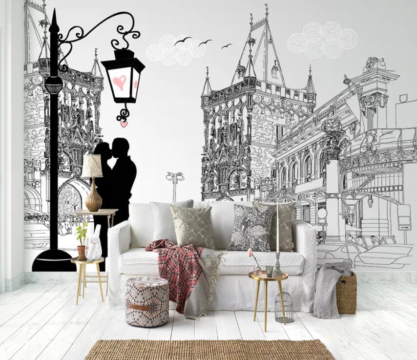 3D Street Couple 584 Wall Murals Wallpaper AJ Wallpaper 2