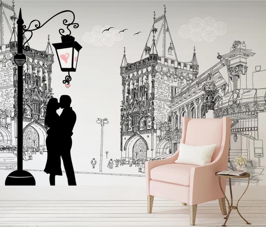 3D Street Couple 584 Wall Murals Wallpaper AJ Wallpaper 2