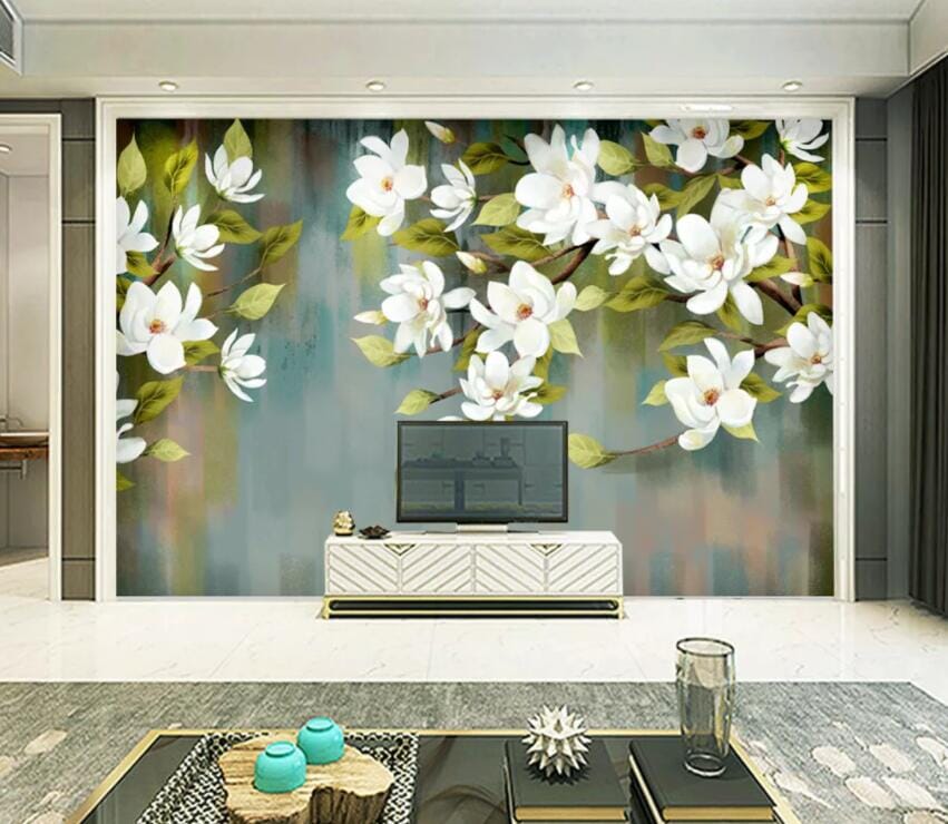 3D Flowers And Leaves 1825 Wall Murals Wallpaper AJ Wallpaper 2