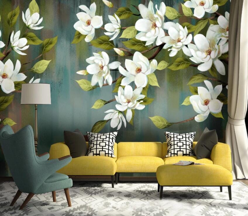 3D Flowers And Leaves 1825 Wall Murals Wallpaper AJ Wallpaper 2