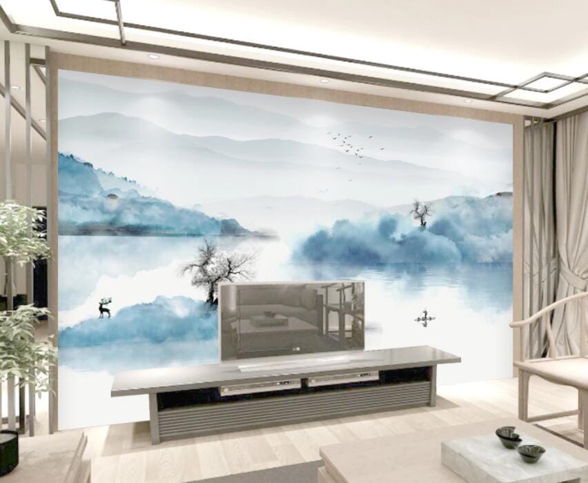 3D Forest Lake 1722 Wall Murals Wallpaper AJ Wallpaper 2