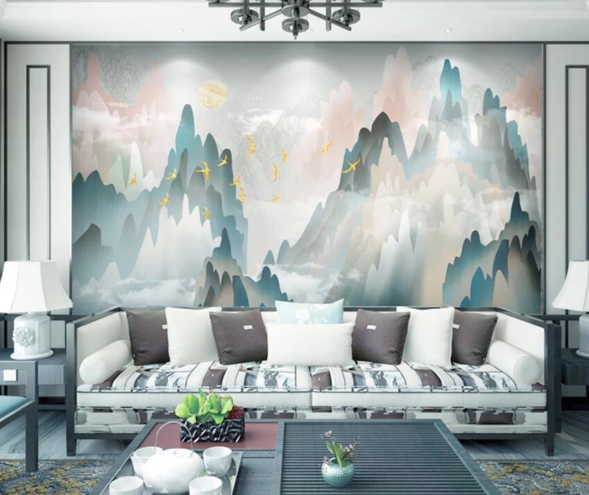 3D Mountain Peak 320 Wall Murals Wallpaper AJ Wallpaper 2