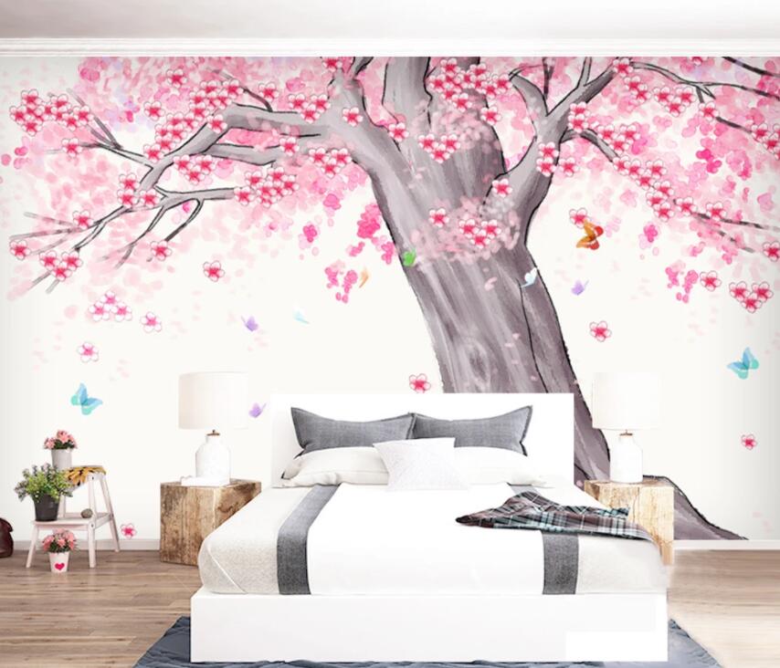 3D Pink Tree 249 Wall Murals Wallpaper AJ Wallpaper 2