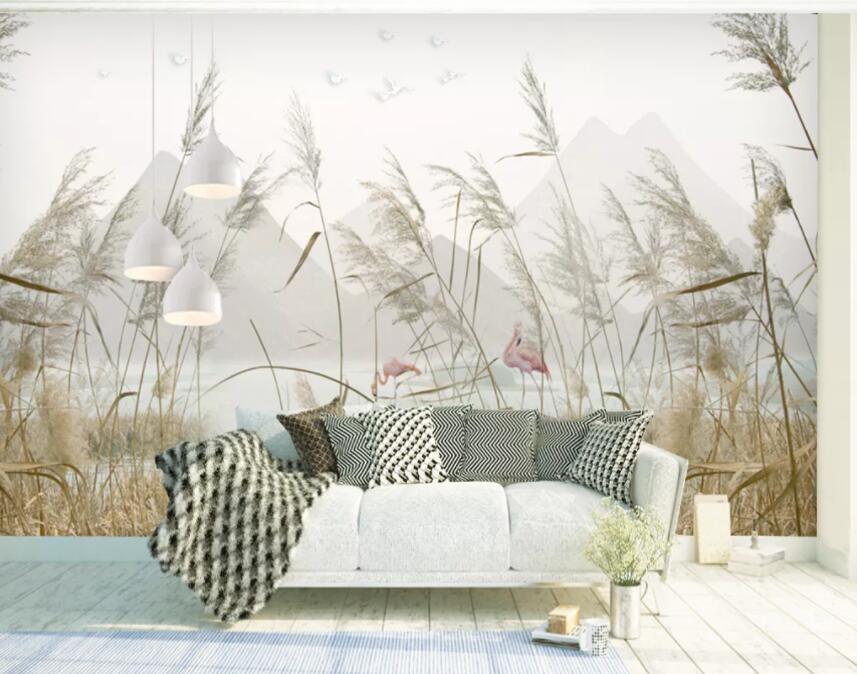 3D Reed Fluttering 221 Wall Murals Wallpaper AJ Wallpaper 2