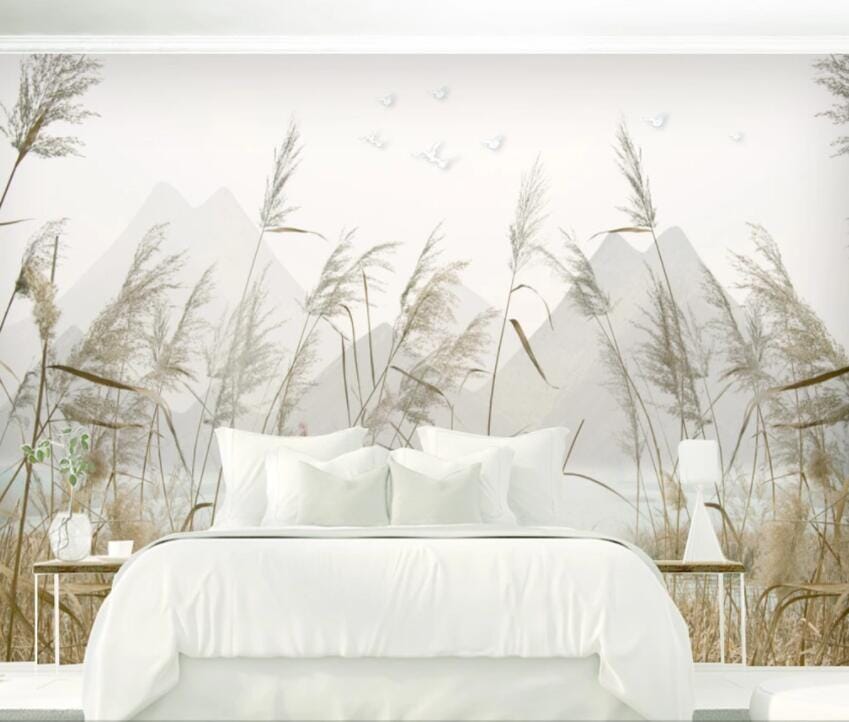3D Reed Fluttering 1621 Wall Murals Wallpaper AJ Wallpaper 2