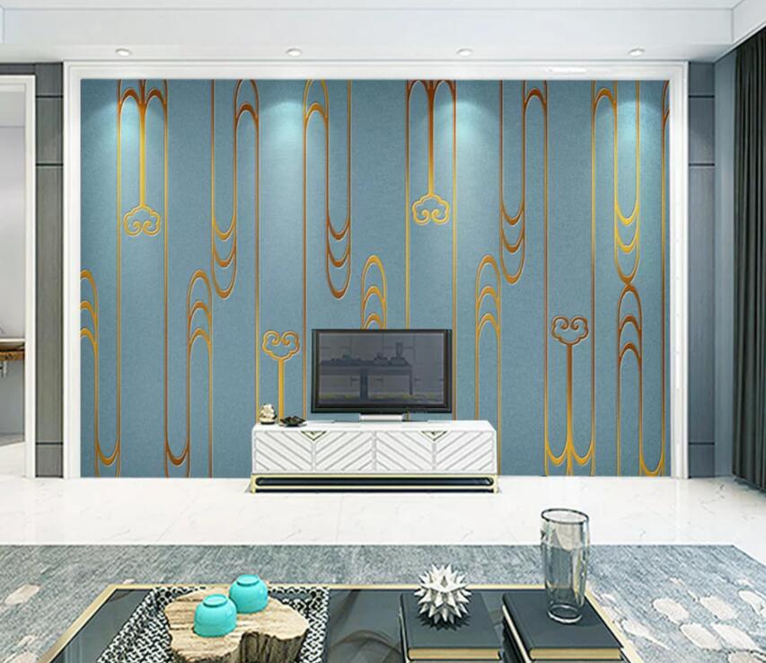 3D Golden Lines 192 Wall Murals Wallpaper AJ Wallpaper 2