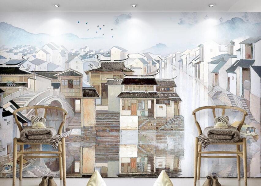 3D Water City 1585 Wall Murals Wallpaper AJ Wallpaper 2