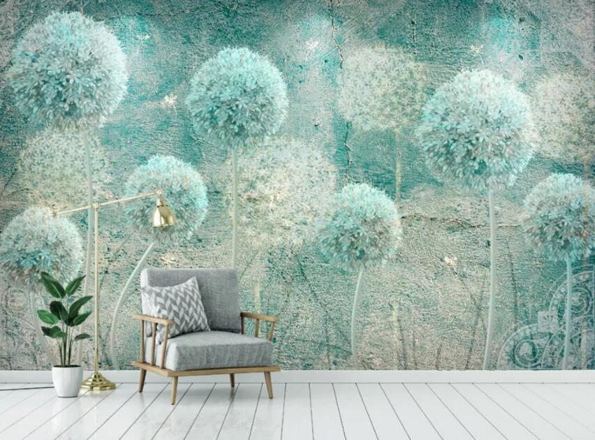 3D Green Dandelion 1538 Wall Murals Wallpaper AJ Wallpaper 2