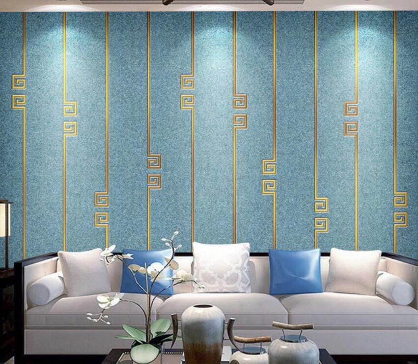 3D Golden Stripes 1535 Wall Murals Wallpaper AJ Wallpaper 2