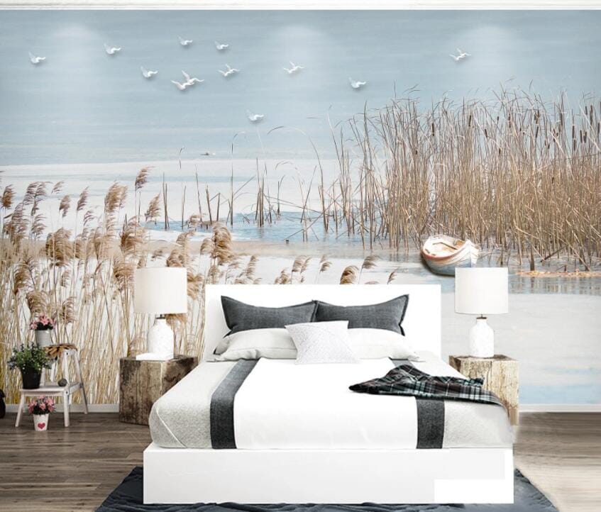 3D Reed Fluttering 1532 Wall Murals Wallpaper AJ Wallpaper 2