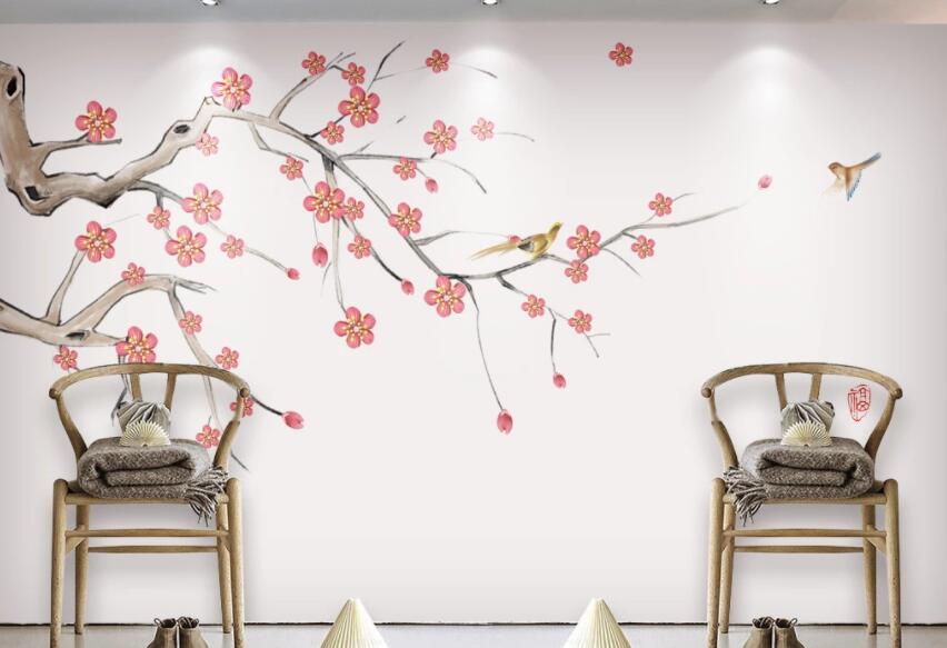 3D Red Flower 115 Wall Murals Wallpaper AJ Wallpaper 2