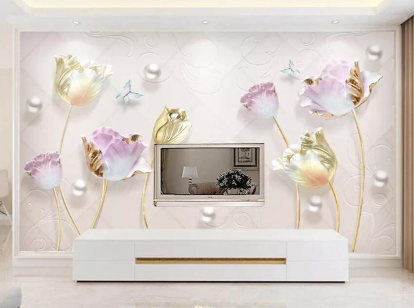 3D Cute Flowers 105 Wall Murals Wallpaper AJ Wallpaper 2