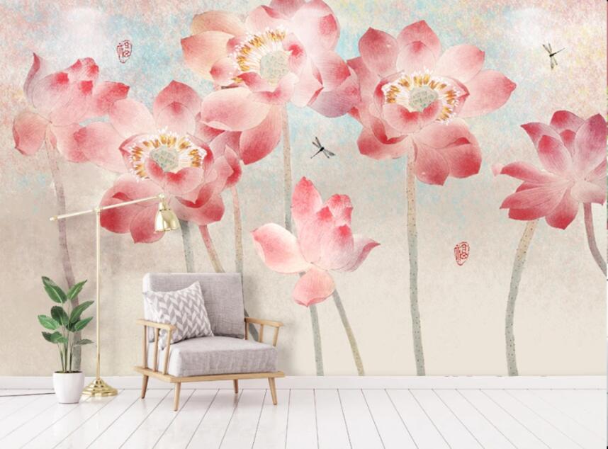 3D Pink Flowers 100 Wall Murals Wallpaper AJ Wallpaper 2