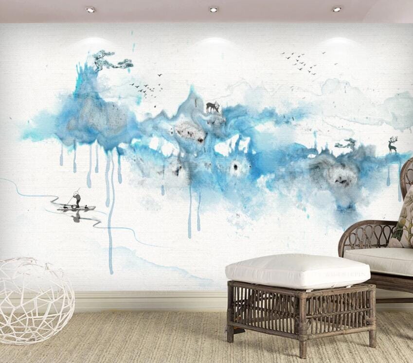 3D Blue Graffiti 1498 Wall Murals Wallpaper AJ Wallpaper 2
