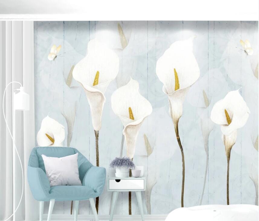 3D White Flowers 1473 Wall Murals Wallpaper AJ Wallpaper 2