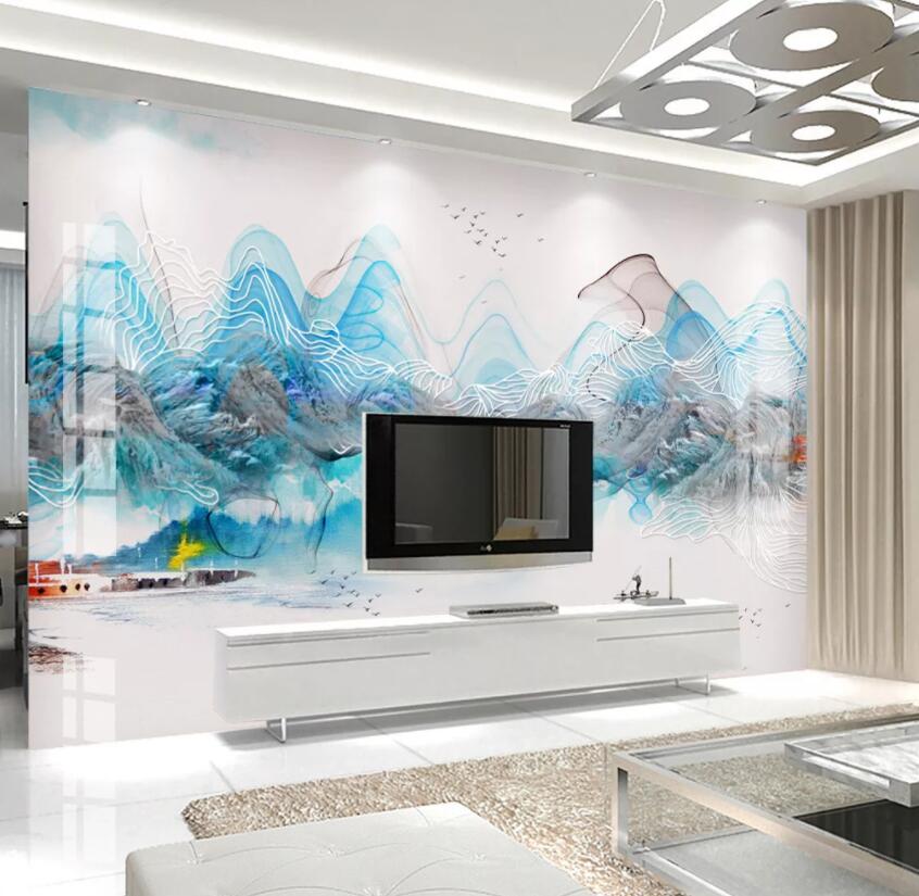 3D Wavy Lines 064 Wall Murals Wallpaper AJ Wallpaper 2