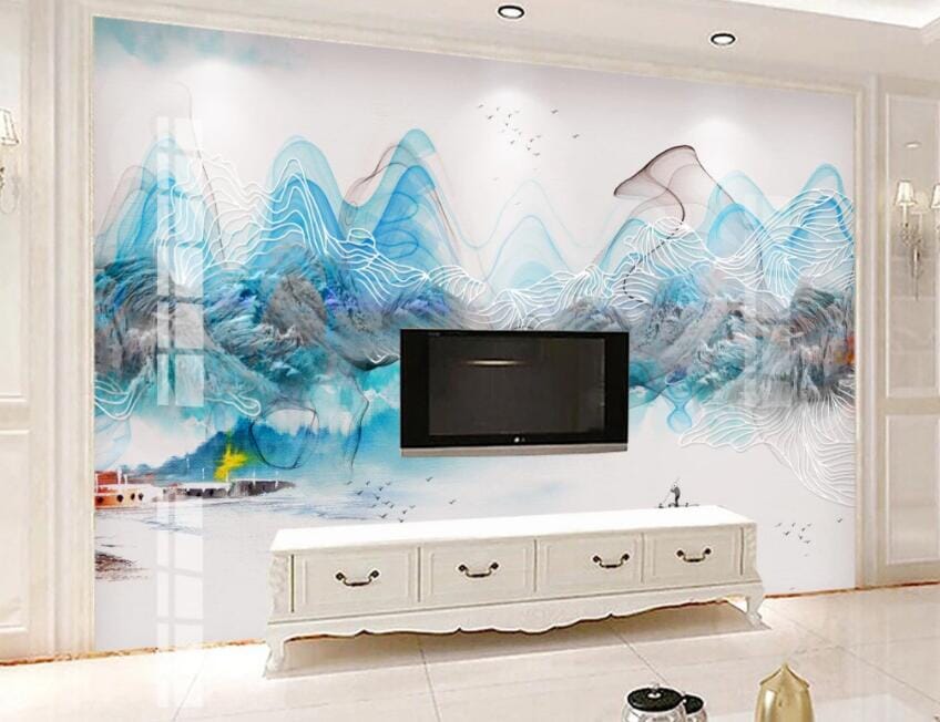 3D Blue Graffiti 1464 Wall Murals Wallpaper AJ Wallpaper 2