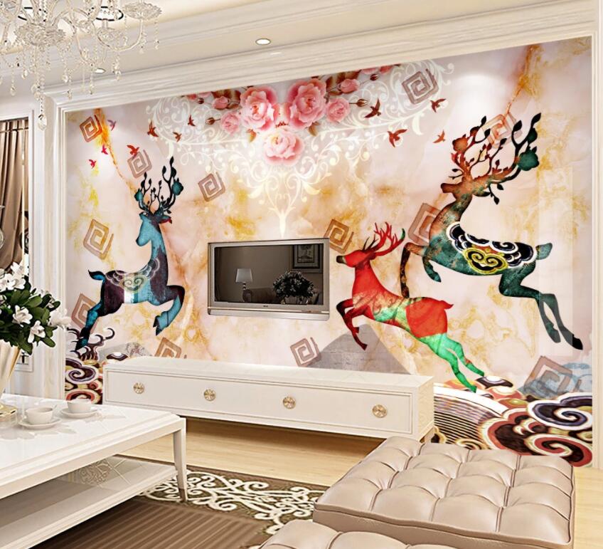 3D Colored Fawn 054 Wall Murals Wallpaper AJ Wallpaper 2
