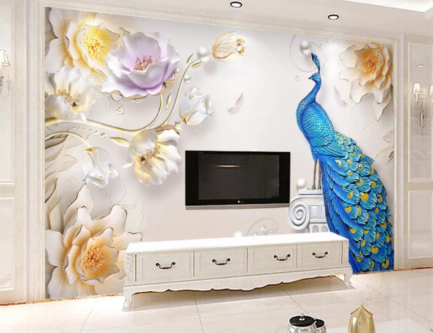 3D Peacock 1456 Wall Murals Wallpaper AJ Wallpaper 2