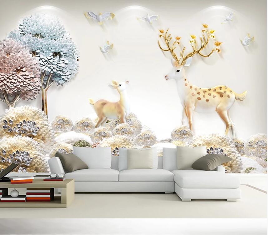 3D Small Tree Forest 1373 Wall Murals Wallpaper AJ Wallpaper 2