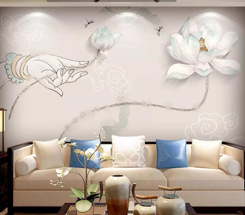 3D Lotus 1315 Wall Murals Wallpaper AJ Wallpaper 2