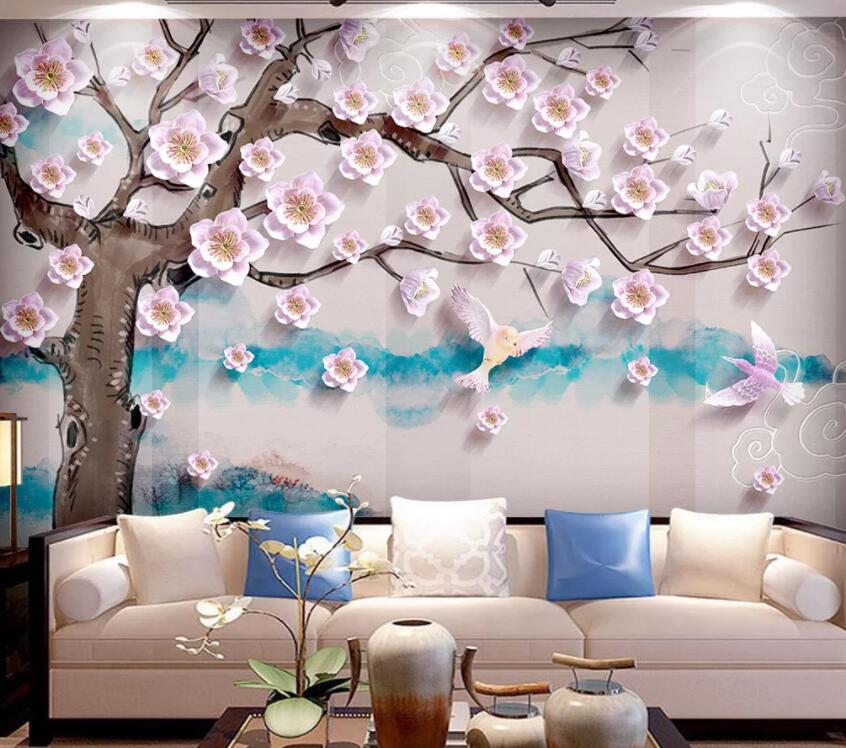 3D Flower Tree 1314 Wall Murals Wallpaper AJ Wallpaper 2