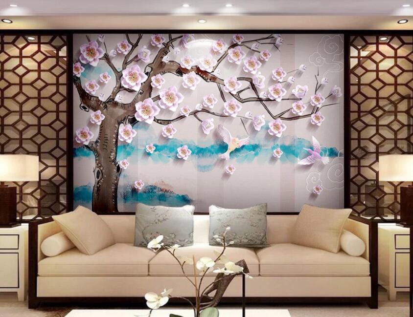 3D Flower Tree 1314 Wall Murals Wallpaper AJ Wallpaper 2