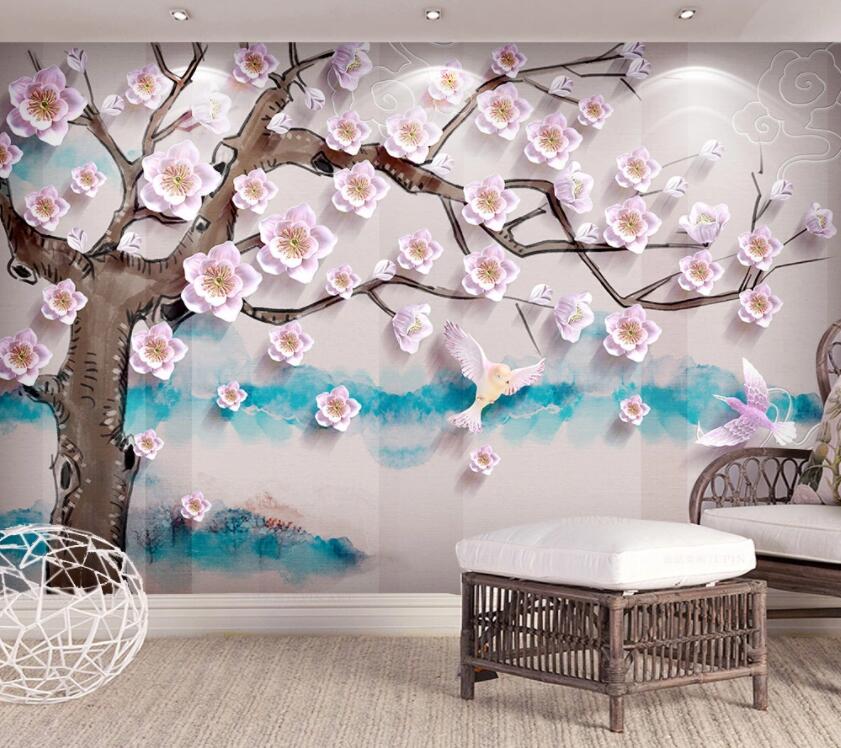 3D Flower Tree 1314 Wall Murals Wallpaper AJ Wallpaper 2