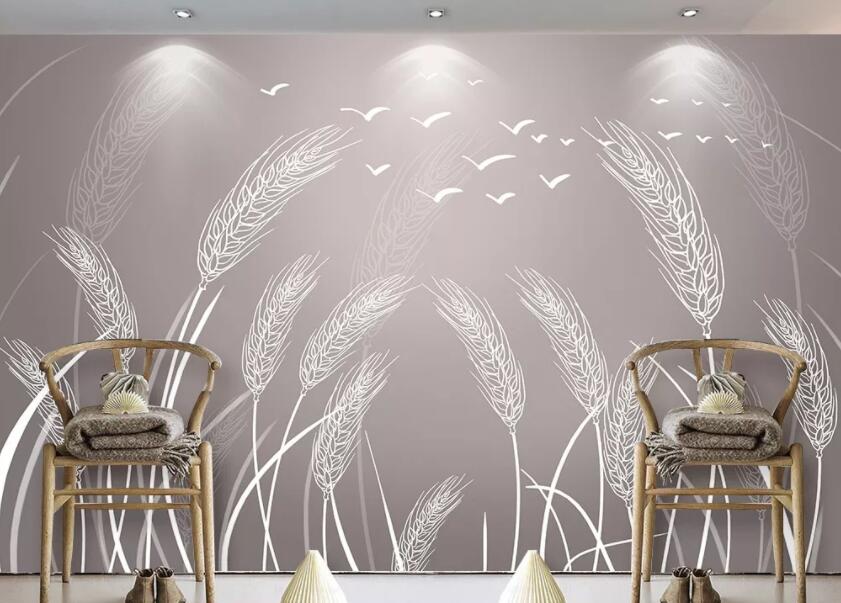 3D Reed Fluttering 1198 Wall Murals Wallpaper AJ Wallpaper 2