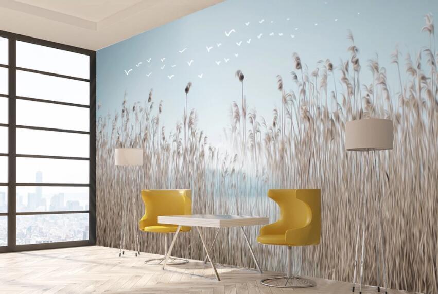 3D Reed Fluttering 1197 Wall Murals Wallpaper AJ Wallpaper 2