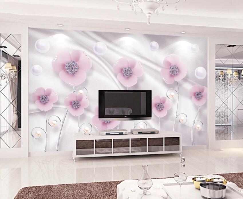 3D Pink Flowers 1172 Wall Murals Wallpaper AJ Wallpaper 2