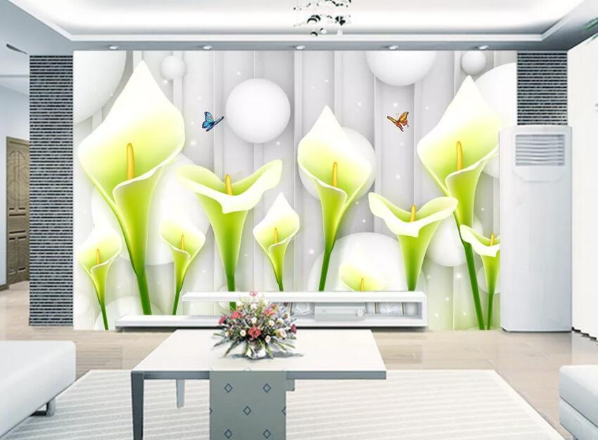 3D Lily Blossom 1111 Wall Murals Wallpaper AJ Wallpaper 2