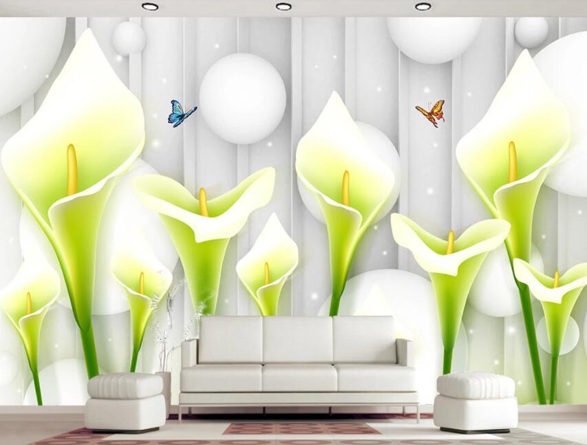 3D Lily Blossom 1111 Wall Murals Wallpaper AJ Wallpaper 2