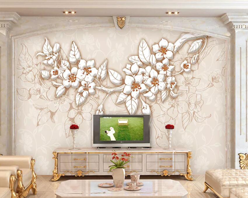 3D Marble Flower 1053 Wall Murals Wallpaper AJ Wallpaper 2