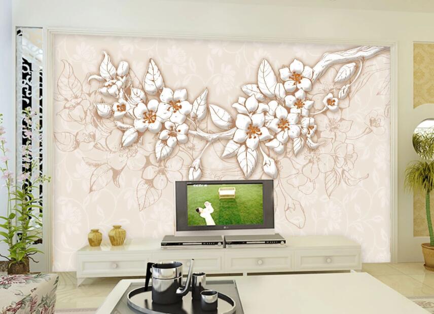 3D Marble Flower 1053 Wall Murals Wallpaper AJ Wallpaper 2