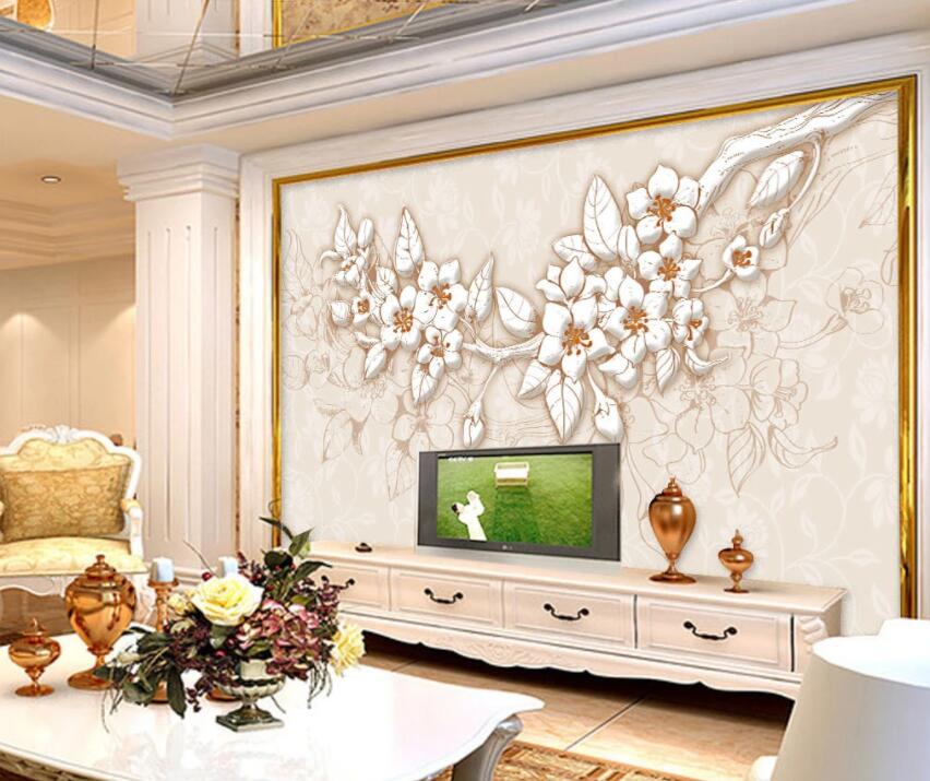 3D Marble Flower 1053 Wall Murals Wallpaper AJ Wallpaper 2