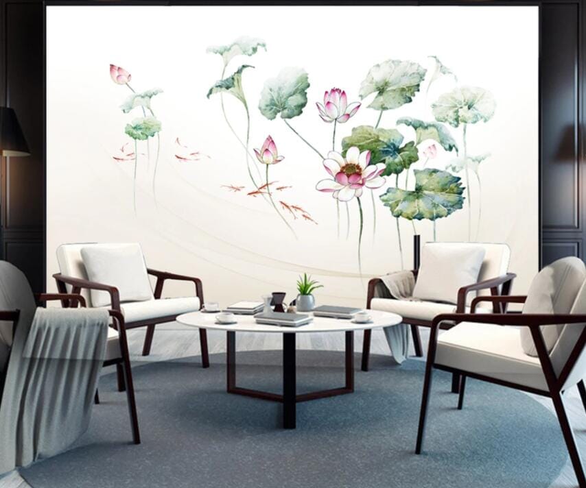 3D Lotus Flower 1734 Wall Murals Wallpaper AJ Wallpaper 2