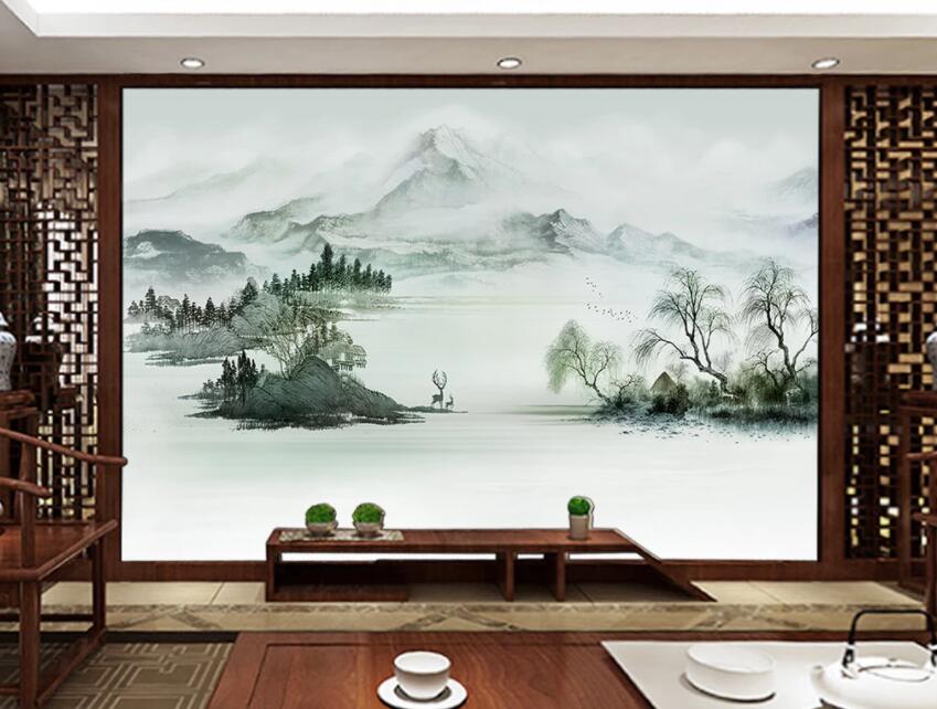 3D Misty Valley 458 Wall Murals Wallpaper AJ Wallpaper 2