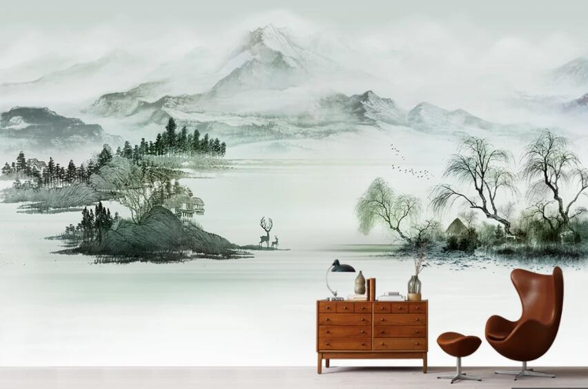 3D Misty Valley 458 Wall Murals Wallpaper AJ Wallpaper 2
