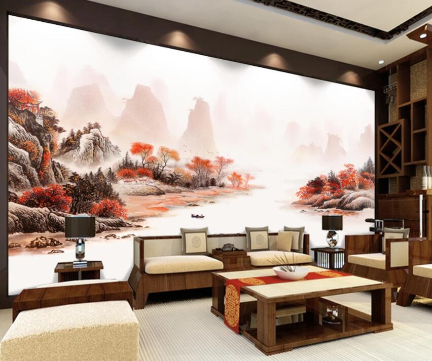 3D Water Mountain 350 Wall Murals Wallpaper AJ Wallpaper 2
