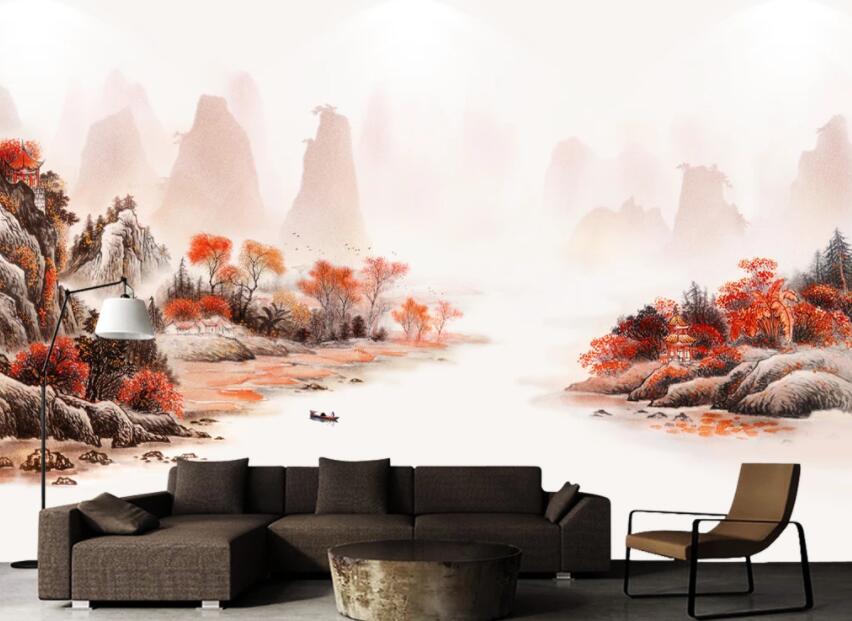 3D Water Mountain 350 Wall Murals Wallpaper AJ Wallpaper 2