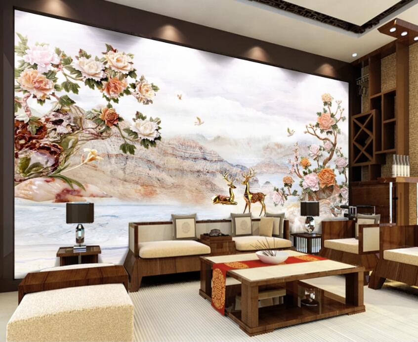 3D Deer Forest 151 Wall Murals Wallpaper AJ Wallpaper 2