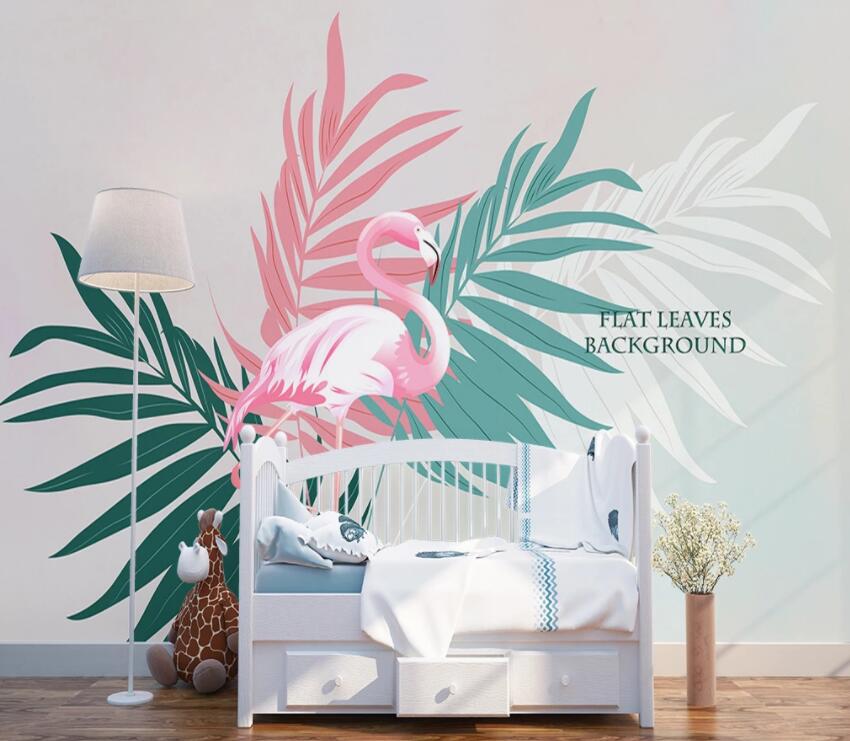 3D Pink Flamingo 551 Wall Murals Wallpaper AJ Wallpaper 2