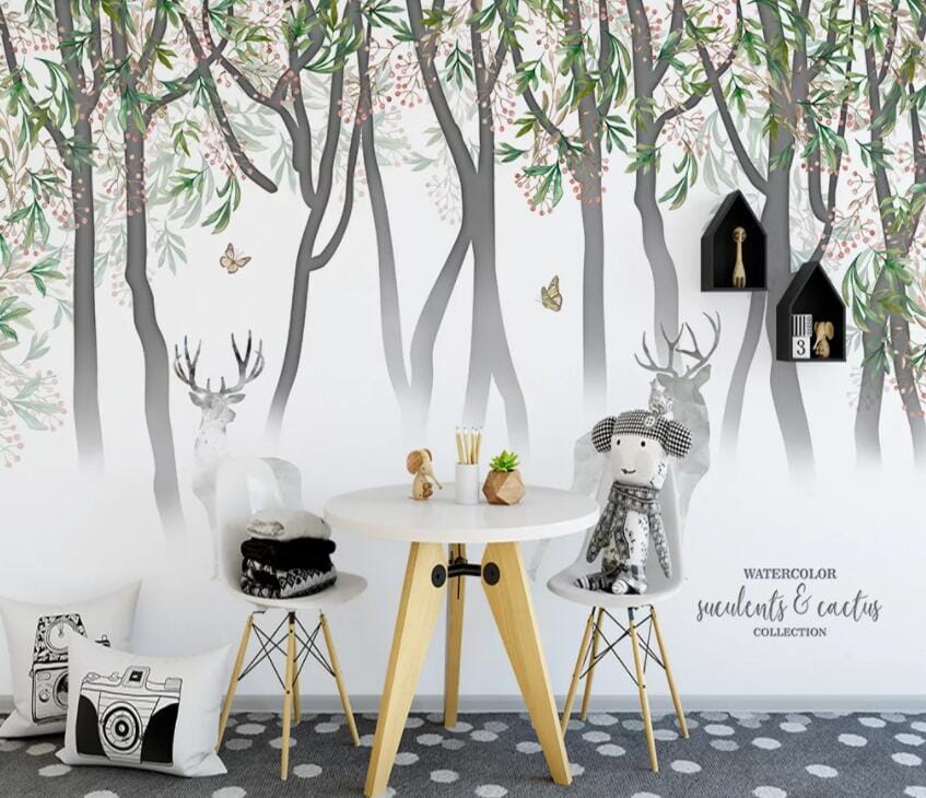 3D Forest Fawn 1882 Wall Murals Wallpaper AJ Wallpaper 2