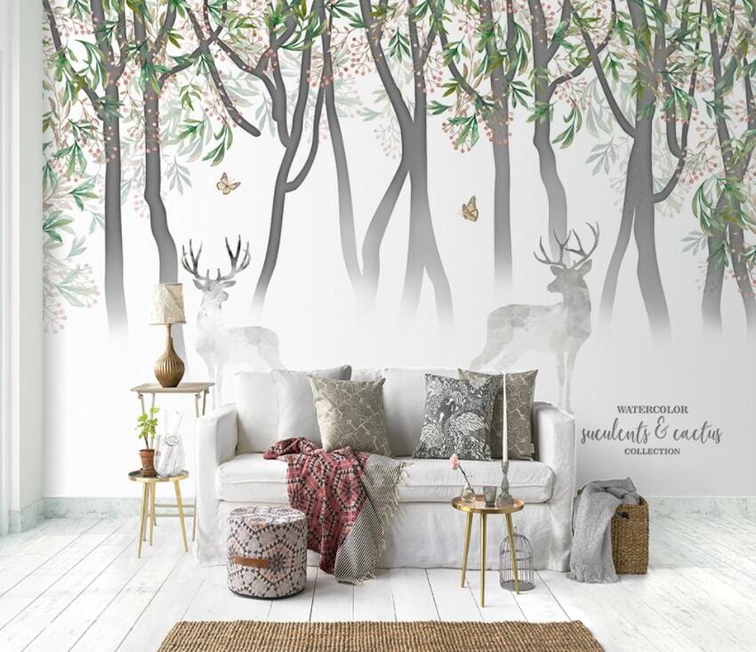 3D Forest Fawn 1882 Wall Murals Wallpaper AJ Wallpaper 2