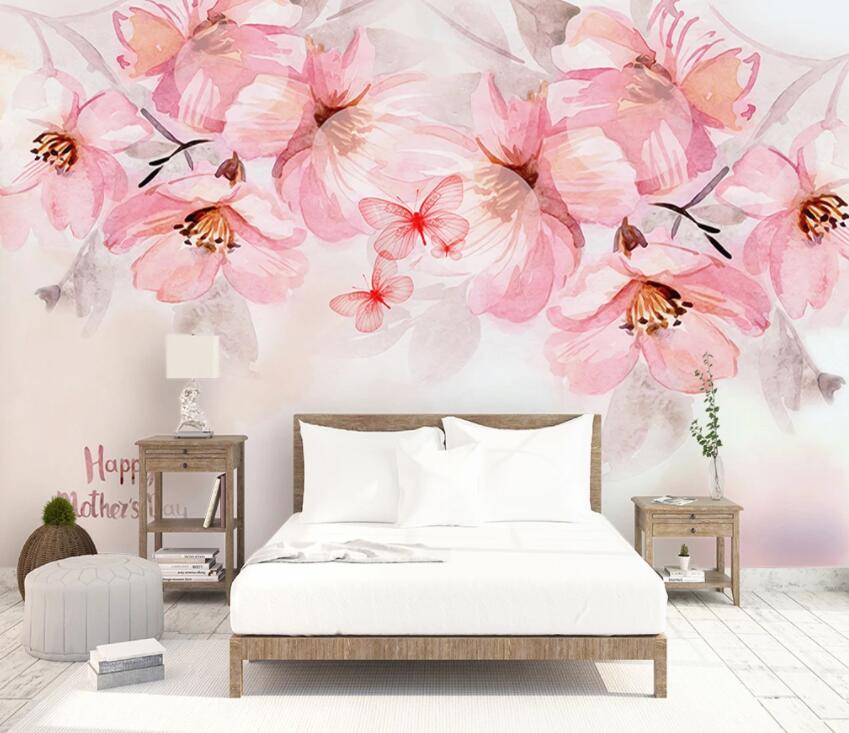 3D Pink Flowers 544 Wall Murals Wallpaper AJ Wallpaper 2