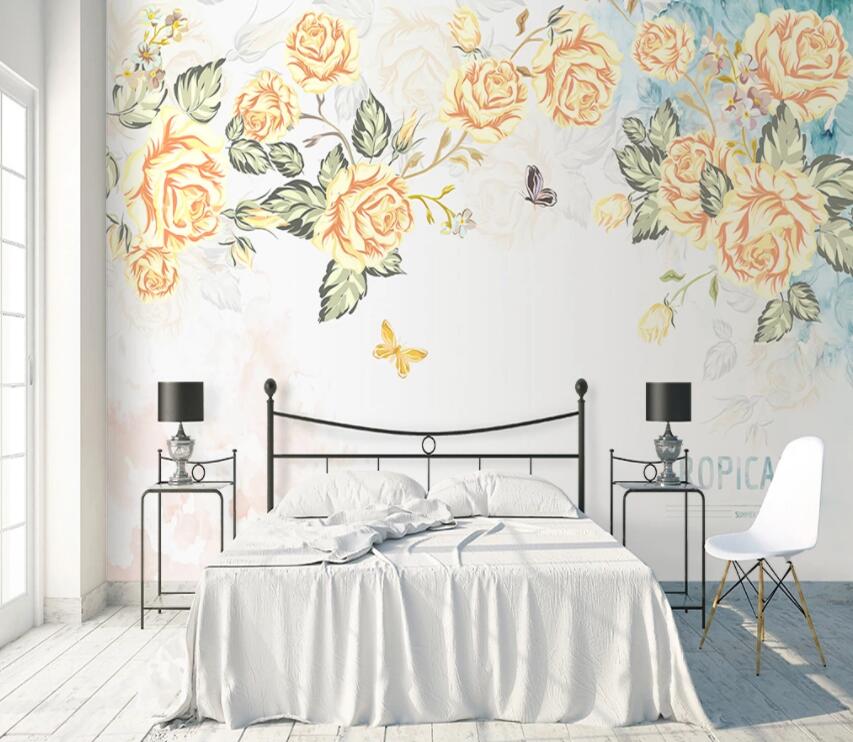3D Flower Butterfly 538 Wall Murals Wallpaper AJ Wallpaper 2