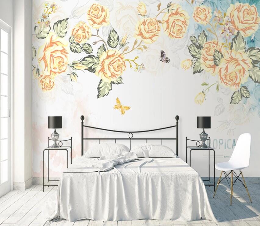 3D Yellow Rose 1873 Wall Murals Wallpaper AJ Wallpaper 2